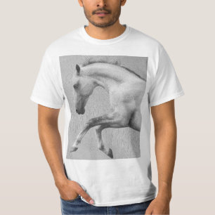 Curvet Horse Mens Modernes White Animal Template T-Shirt