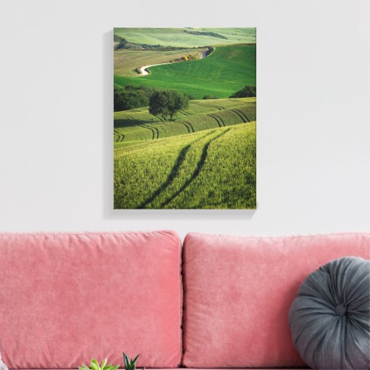 Curvise Linien in grüner Leinwand der Toskana (Insitu (Wohnzimmer))