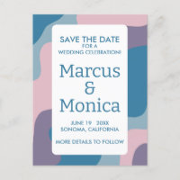 Curvous farbige Streifen Retro Save the Date