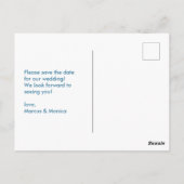 Curvous farbige Streifen Retro Save the Date Postkarte (Rückseite)