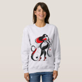 Curvy Abstrakte Silhouette Art Sweatshirt (Vorne ganz)