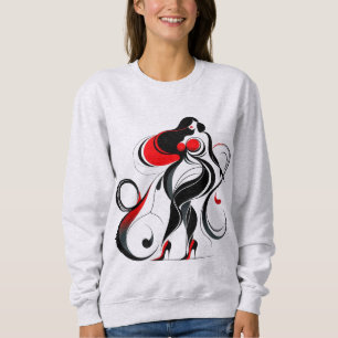 Curvy Abstrakte Silhouette Art Sweatshirt