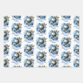 Curvy Afrikanische Amerikanerin Glam Blue Geburtst Geschenkpapier Set (Vorderseite 3)