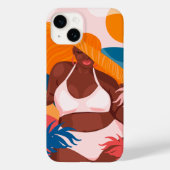 Curvy Black Woman, Beach Vacation Ready Case-Mate iPhone Hülle (Rückseite)