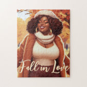 Curvy Black Woman Fall Bliss Puzzle (Vertikal)