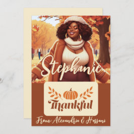 Curvy Black Woman Thankful Gift Card Holder Einladung