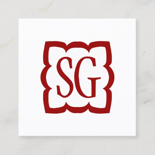 Curvy Box 03 - Initials - Ruby Red Quadratische Visitenkarte (Vorderseite)