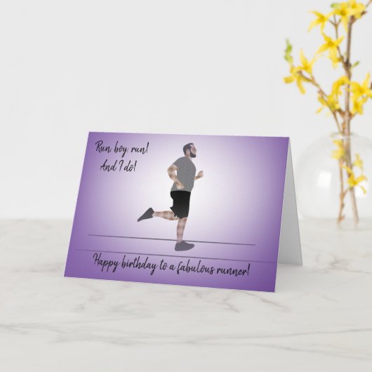 Curvy Boy Runner Geburtstag Karte (Gelbe Blume)