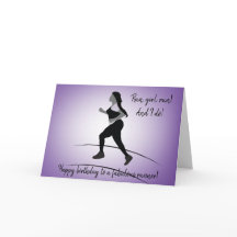 Curvy Girl Runner mit Plait Birthday Card