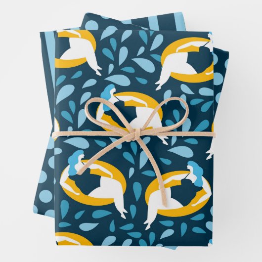 Curvy Girl Swimming Wrapping Paper Set Geschenkpapier Set (Beispiel)