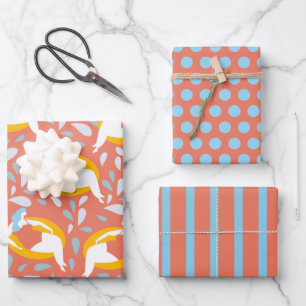 Curvy Girl Swimming Wrapping Paper Set Geschenkpapier Set
