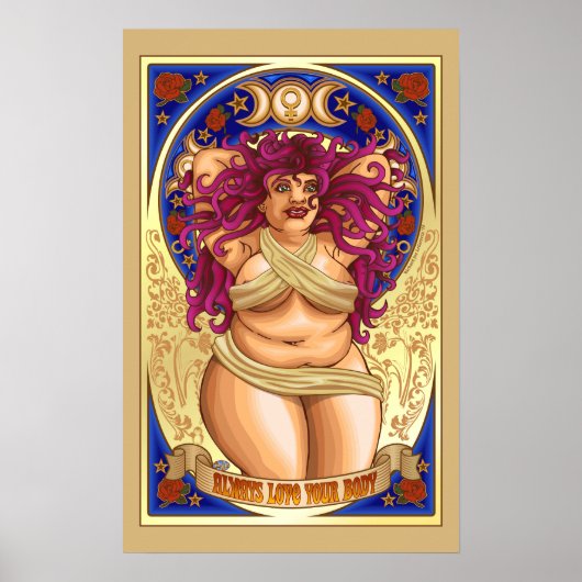 Curvy Goddess Liebe immer deinen Body Poster Mond (Vorne)