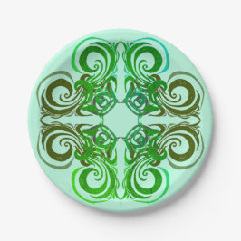 Curvy Green Retro Dinner Plate Pappteller