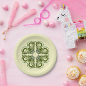 Curvy Green Retro Pappteller (Party)