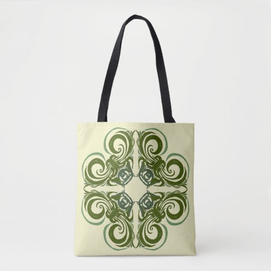 Curvy Green Retro Tasche (Vorderseite)