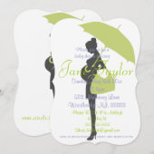 Curvy Green Silhouette Baby Shower Einladungen (Vorne/Hinten)