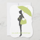 Curvy Green Silhouette Baby Shower Einladungen (Rückseite)