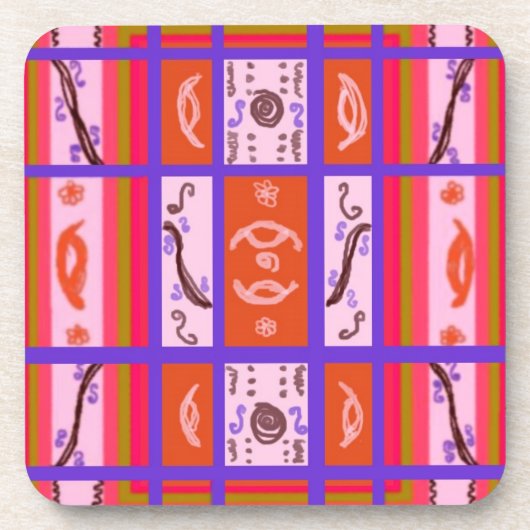 Curvy Kariert Cork Untersetzer (Vorderseite)