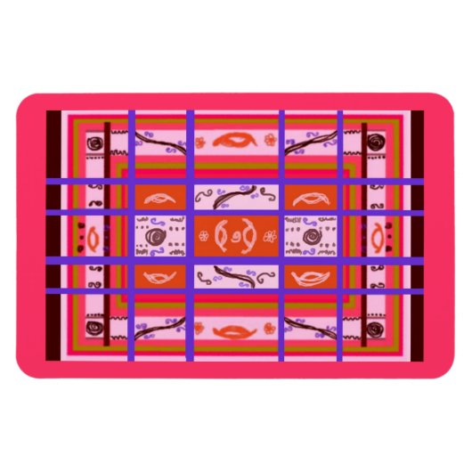 Curvy Kariert Premium Flexi Magnet (Horizontal)