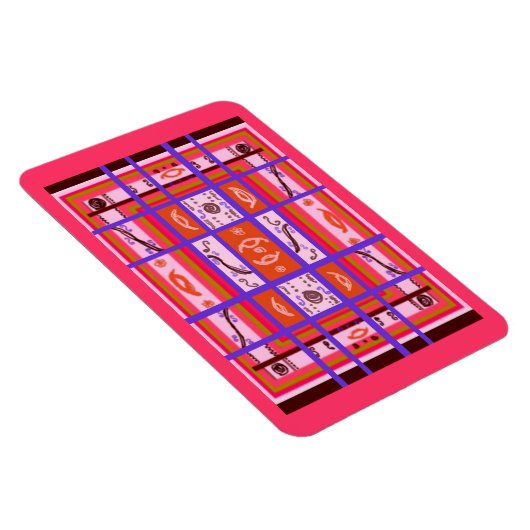 Curvy Kariert Premium Flexi Magnet (Rechte Seite)