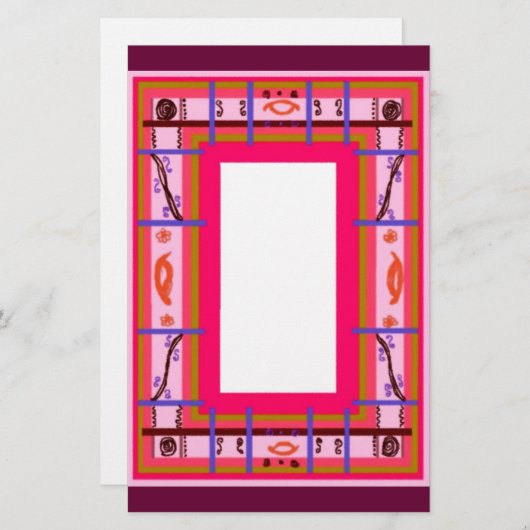 Curvy Kariert Stationery Briefpapier (Vorne/Hinten)