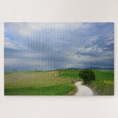 Curvy Lebenweg unter dunklen Wolken Puzzle (Horizontal)