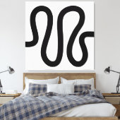 Curvy Line 01a - Schwarz auf Weiß Leinwanddruck (Insitu (Schlafzimmer))