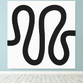 Curvy Line 01a - Schwarz auf Weiß Leinwanddruck (Insitu (Holzboden))