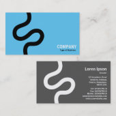 Curvy Line 02 - Black on Sky Blue Visitenkarte (Vorne/Hinten)