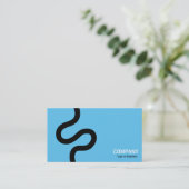 Curvy Line 02 - Black on Sky Blue Visitenkarte (Stehend Vorderseite)
