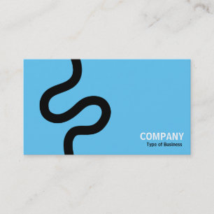 Curvy Line 02 - Black on Sky Blue Visitenkarte