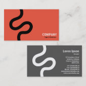 Curvy Line 02 - Schwarz auf Orange Visitenkarte (Vorne/Hinten)