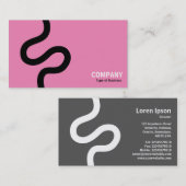 Curvy Line 02 - Schwarz auf Rosa Visitenkarte (Vorne/Hinten)