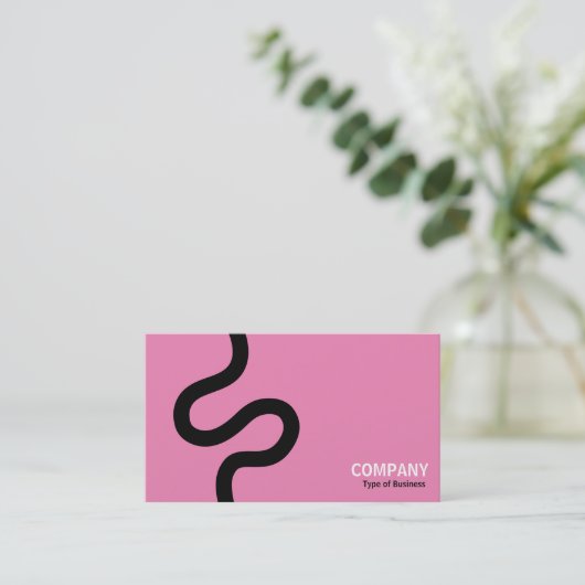 Curvy Line 02 - Schwarz auf Rosa Visitenkarte (Stehend Vorderseite)