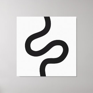 Curvy Line 02 - Schwarz auf Weiß Leinwanddruck