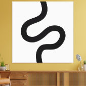Curvy Line 02 - Schwarz auf Weiß Leinwanddruck (Insitu (Wohnzimmer))