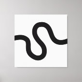 Curvy Line 02 - Schwarz auf Weiß Leinwanddruck (Vorderseite)