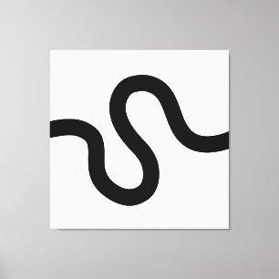 Curvy Line 02 - Schwarz auf Weiß Leinwanddruck