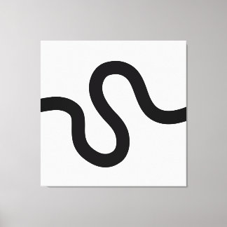 Curvy Line 02 - Schwarz auf Weiß Leinwanddruck