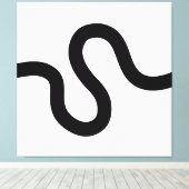 Curvy Line 02 - Schwarz auf Weiß Leinwanddruck (Insitu (Holzboden))