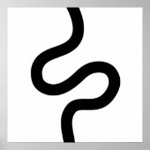 Curvy Line 02 - Schwarz auf Weiß Poster (Vorne)