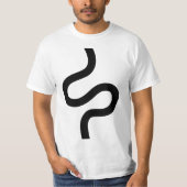 Curvy Line 02 - Schwarz auf Weiß T-Shirt (Vorderseite)