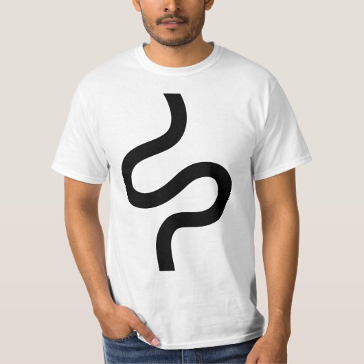 Curvy Line 02 - Schwarz auf Weiß T-Shirt (Vorderseite)