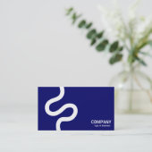 Curvy Line 02 - White on Dark Blue Visitenkarte (Stehend Vorderseite)