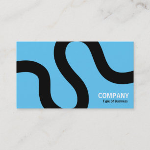 Curvy Line 02a - Black on Sky Blue Visitenkarte