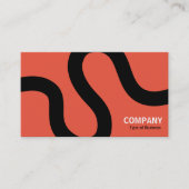 Curvy Line 02a - Schwarz auf Orange Visitenkarte (Vorderseite)
