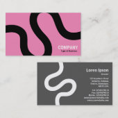 Curvy Line 02a - Schwarz auf Rosa Visitenkarte (Vorne/Hinten)