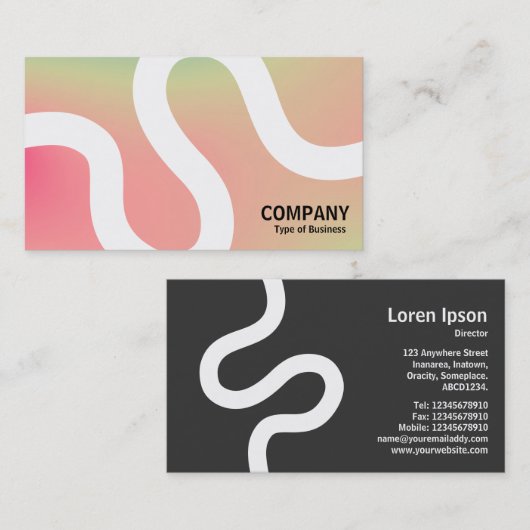 Curvy Line 02a - Softgradients Business Card Visitenkarte (Vorne/Hinten)