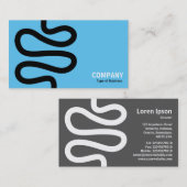 Curvy Line - Black on Sky Blue Visitenkarte (Vorne/Hinten)
