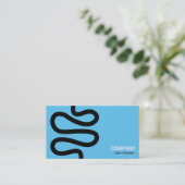 Curvy Line - Black on Sky Blue Visitenkarte (Stehend Vorderseite)